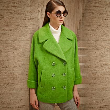 2015 Solid Color Wool Overcoat Loose Fashion..
