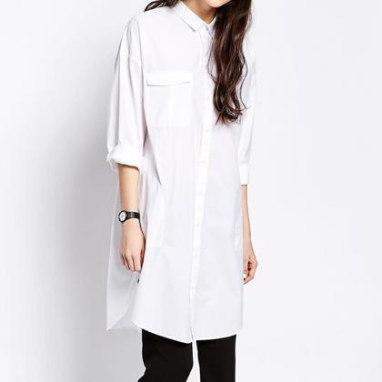 Spring And Summer Bf Style Plus Size Loose White..