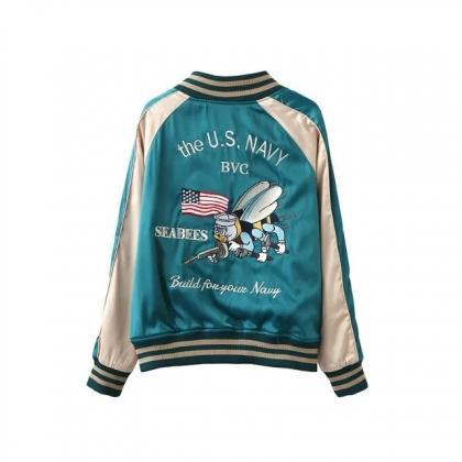 Yokosuka Embroidery Aviator Jacket Baseball Jacket..