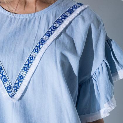 Plus Size Bohemia Embroidery Sweet Dress Stitching..