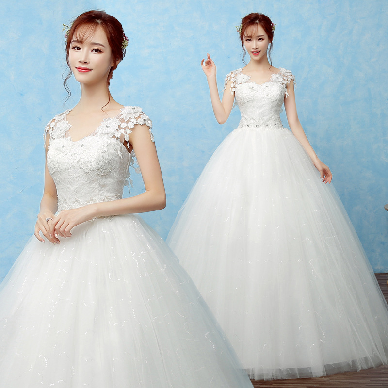 Delicate Bra Off Shoulder Lace Slim White Wedding Dress(3dqlax)