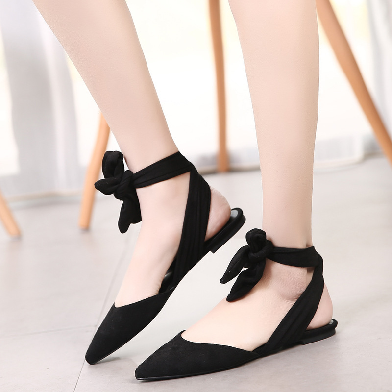 Baotou Sandals Female Fashion Bandage Bowknot Women Shoes(4ugpm4)