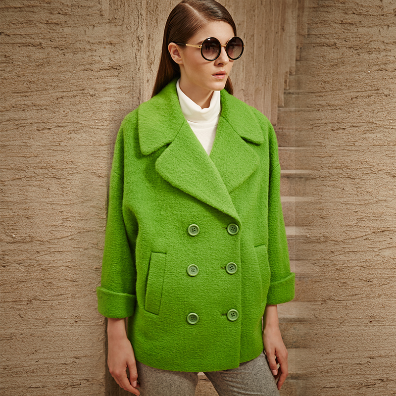 2015 Solid Color Wool Overcoat Loose Fashion Casual Fashion Woolen Outerwear Female