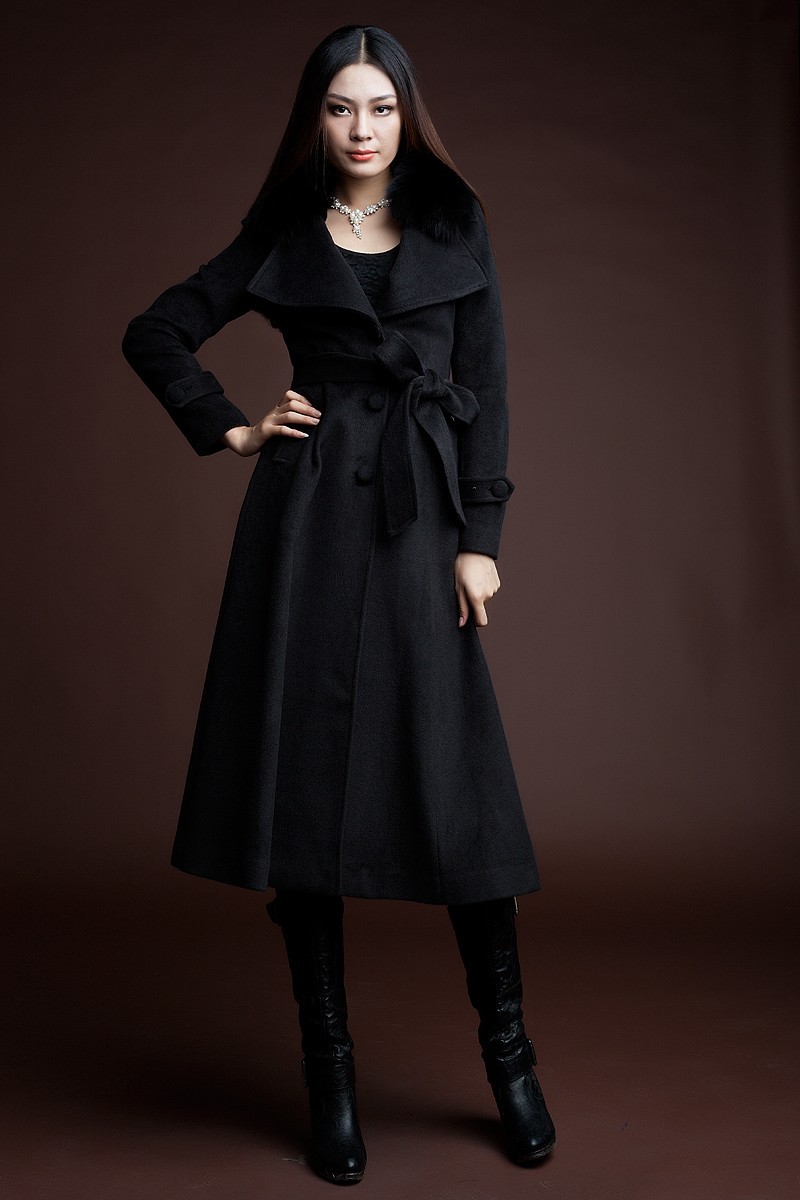 Women S Cashmere Winter Coat A Line Wool Long Trench Coat Custom