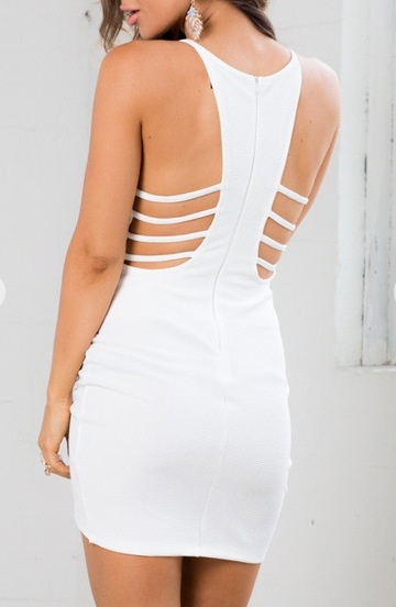 Women Sexy Deep V-neck Backless Dress Irregular Bodycon Dress on Luulla